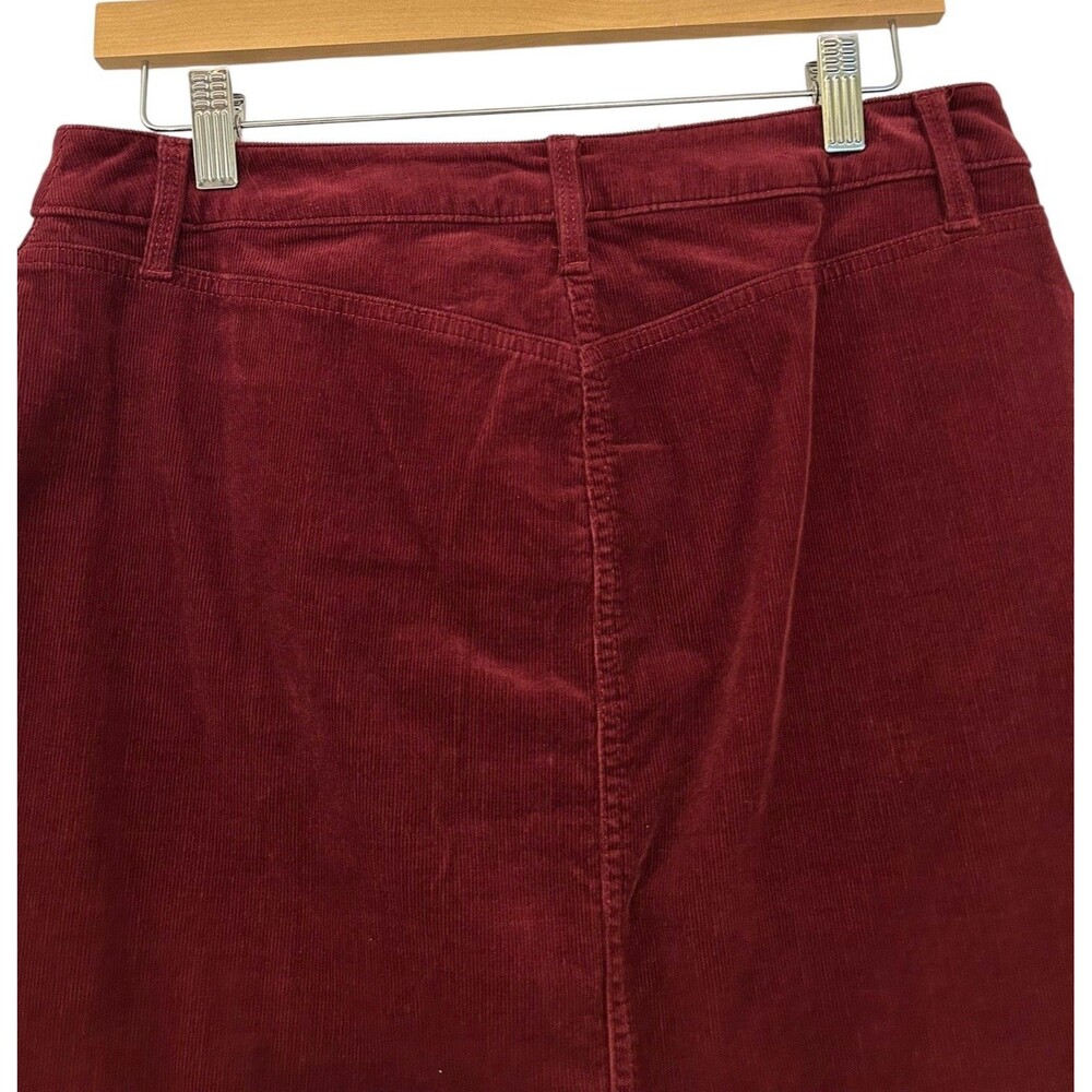 Talbots Burgundy Corduroy Mini Skirt Size 6 Preppy Cotton Stretch Hipster EUC - Picture 8 of 9